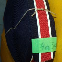 ROULEAU DE GALON ROUGE ET NOIR EPAIS POUR L'ARMEE FRANCAISE , FABRICATION FRANCAISE LONGUEUR 4,50 ME