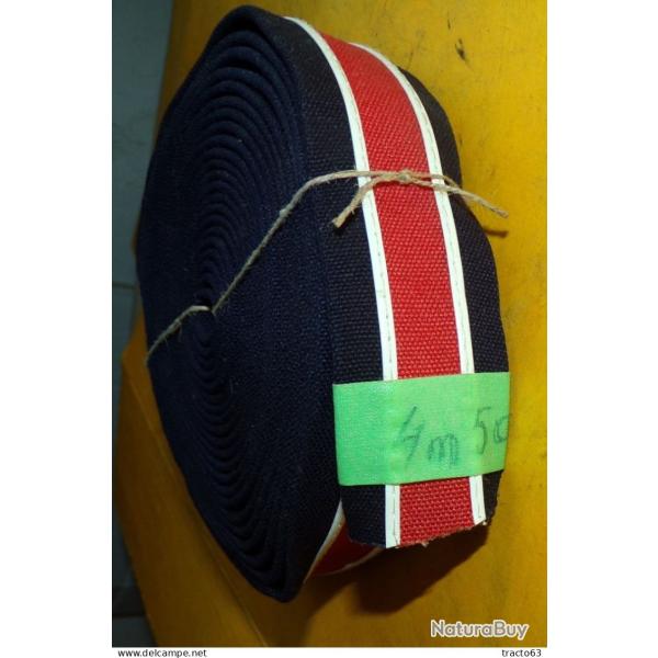ROULEAU DE GALON ROUGE ET NOIR EPAIS POUR L'ARMEE FRANCAISE , FABRICATION FRANCAISE LONGUEUR 4,50 ME