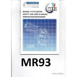 notice MANURHIN MR93 MR 93 en FRANCAIS (envoi par mail) - VENDU PAR JEPERCUTE (m2842)