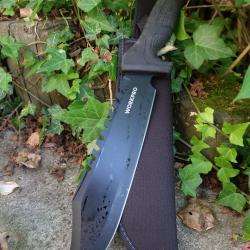 Gros Couteau Combat Machette Bowie Tactical Lame Acier 3Cr13 Manche Abs Etui Nylon Survie Treck 01