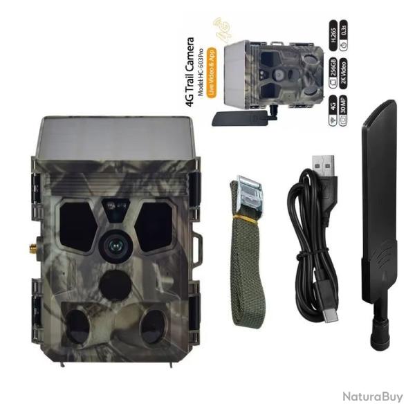 Cam�ra Surveillance Chasse Solaire 4G LTE Suntekcam HC603Pro Video 2K Photo 30 MP Application Mobile