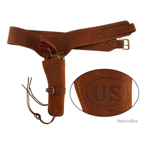 Ceinturon Union State 110 cm avec Marquage US et Holster Historia Trading