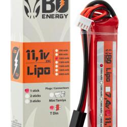 Batterie Lipo 3S 11.1V 1000mAh 25C Type Stick avec Connecteur T-Dean - Bo Manufacture