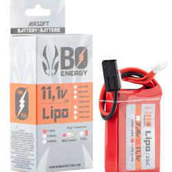 Batterie Lipo 11.1V 1200mAh 25C Stick Connectique Mini Tamiya - Bo Manufacture