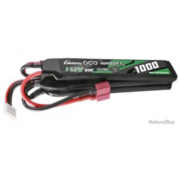 Batterie Lipo 11.1V 1000mAh 3 Sticks T-Dean pour Airsoft - Genspow