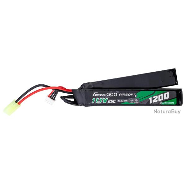 Batterie Lipo 11.1V 1200mAh 2 Sticks Connecteur Tamiya - Genspow
