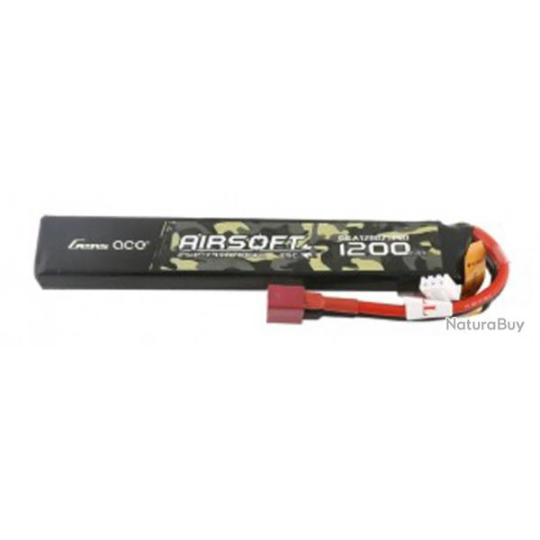 Batterie LiPo 2S 7.4V 1200mAh 25C 1 Stick Prise T-Plug Genspow