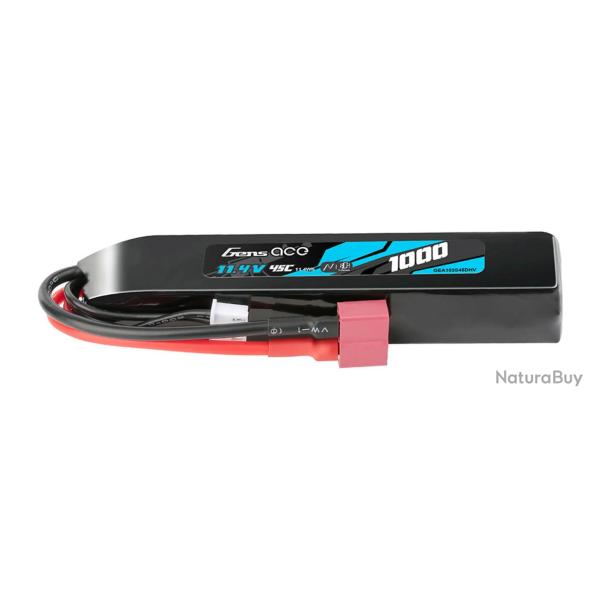 Batterie LiPo 1000mAh 45C 11.4V HV Connecteur Deans T Gens Ace