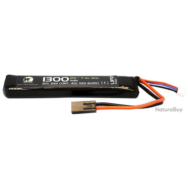 Batterie LiPo Stick 7,4V 1300 mAh pour Airsoft - Nuprol