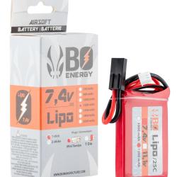 Batterie Lipo 2S 7.4V 1200mAh 25C Type Peq Stick avec Connecteur Mini Tamiya - Bo Manufacture