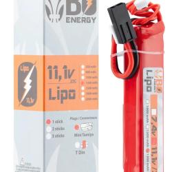Batterie LiPo 11.1V 1300mAh 25C 3S Stick Connecteur T-Dean - BO Manufacture