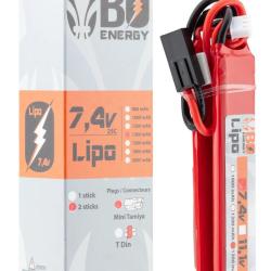 2 Sticks Batterie LiPo 2S 7.4V 1300mAh 25C Mini Tamiya - Bo Manufacture