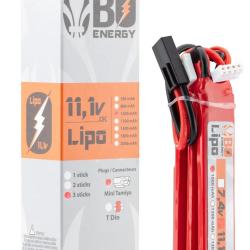 Pack de 3 Batteries LiPo 3S 11.1V 1000mAh 25C Connecteur Mini Tamiya - Bo Manufacture