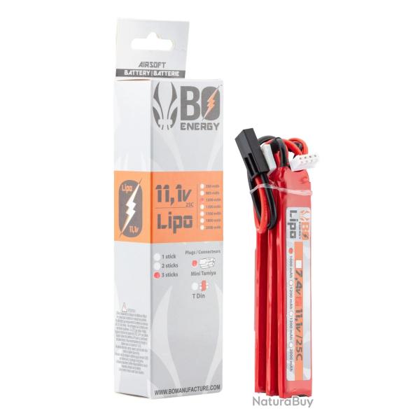 Pack de 3 Batteries LiPo 3S 11.1V 1000mAh 25C Connecteur Mini Tamiya - Bo Manufacture
