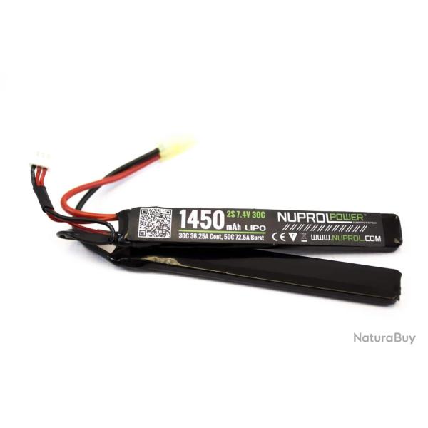 Batterie LiPo 2S 7,4V 1450mAh 30C - Connecteurs Mini Tamiya - Nuprol