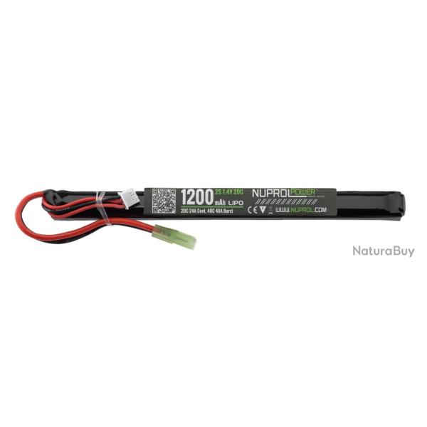 Batterie LiPo 7.4V 1200mAh Slim Stick 20C - Nuprol