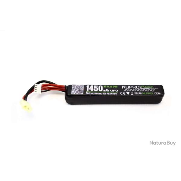 Batterie LiPo Stick 11,1V 1450 mAh 30C - Connecteurs Mini Tamiya - Nuprol