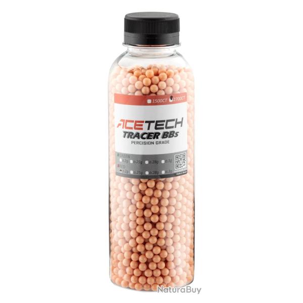 Billes Tracer Airsoft 0.20g Rouges - Bouteille de 2700 Billes - Acetech