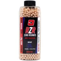 Billes Airsoft 6mm RZR 0.20g Tracer Rouges - Bouteille de 3500 BBS - Nuprol