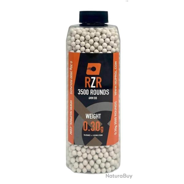 Billes Airsoft 6mm RZR 0.30g Bouteille 3500 BBS - Nuprol