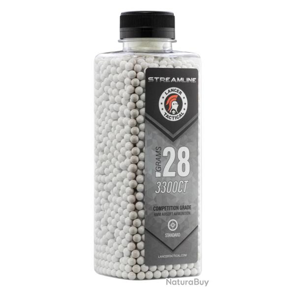Billes Streamline Lancer Tactical 0.28g - Carton de 12 Bouteilles de 3300 BBs