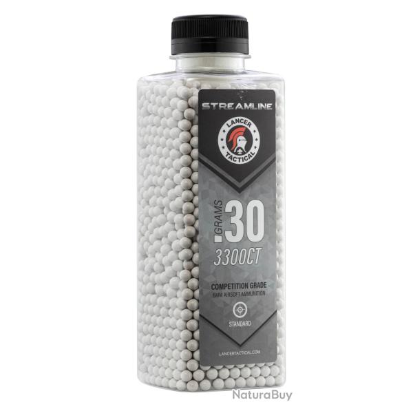 Billes Streamline 0.30g Lancer Tactical - Carton de 12 Bouteilles de 3300 BB's