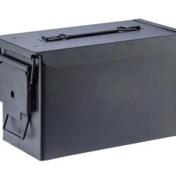 Caisse &agrave; Munitions en M&eacute;tal Calibre 50 - 33 x 18 x 23 cm Noir - FOT Focus On Tools