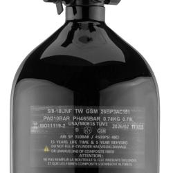 Bouteille Carbone Vernis Noir 0.8 L avec R&eacute;gulateur 4500 PSI - BO Manufacture