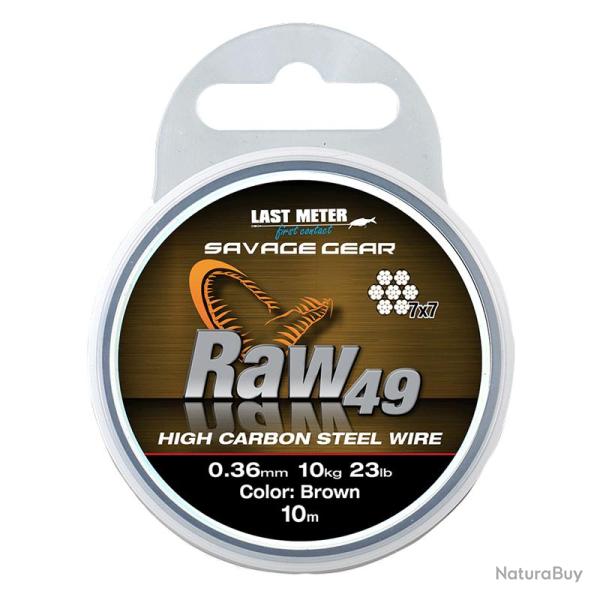 Tresse Acier Uncoated Raw49 7x7 Brown 10M Savage 0,54mm / 23kg