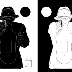 100 Cibles Silhouette Police 51 x 71 cm Noire sur Fond Blanc