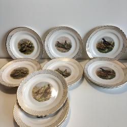 18 ASSIETTES CHASSE ORCHIES / MOULINS DES LOUPS / PERDRIX TETRAS FAISANT BECASSE