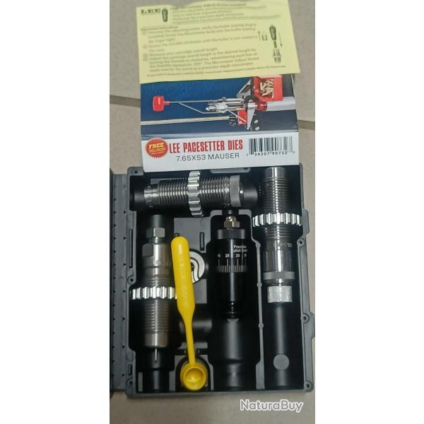 jeu d'outil Lee 7.65x53 mauser argentin  avec si�geur microm�trique 90732