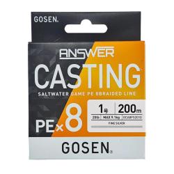 Tresse Gosen Answer Casting X8 Light Green 150m 6,4kg Light Green 150m PE 0.6