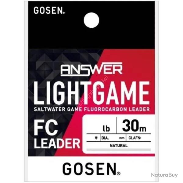 Fluorocarbone Gosen Answer Lightgame FC 30m Natural 0,205mm 30m 6lb