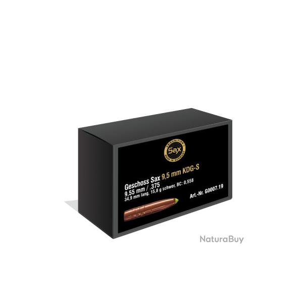Projectiles SAX en 9,5 mm (.375) KDG-S (9,5 g) boite de 50x