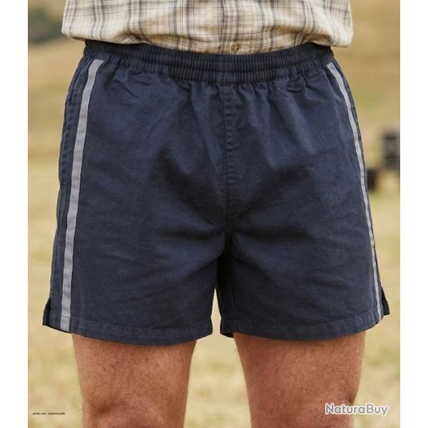 Short homme CHALLENGER 8L noir gris : le short en coton ultra-confortable sp�cial moisson 4