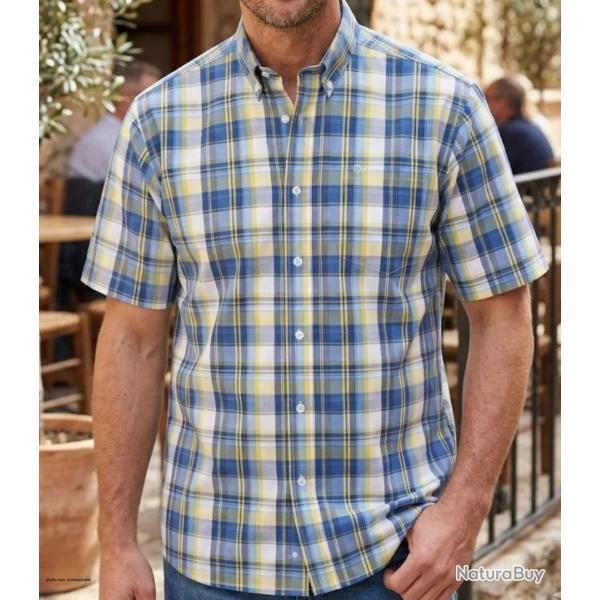 Chemise manches courtes CHALLENGER B3107A : le confort absolu au repassage facile 45/46