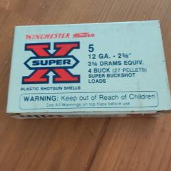 Lot de 4 bo&icirc;tes de cartouches chevrotines Winchester super X (28 grains)