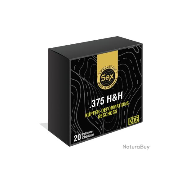 Munitions SAX calibre .375 H&H KDG-S 15,8g boite de 20 munitions