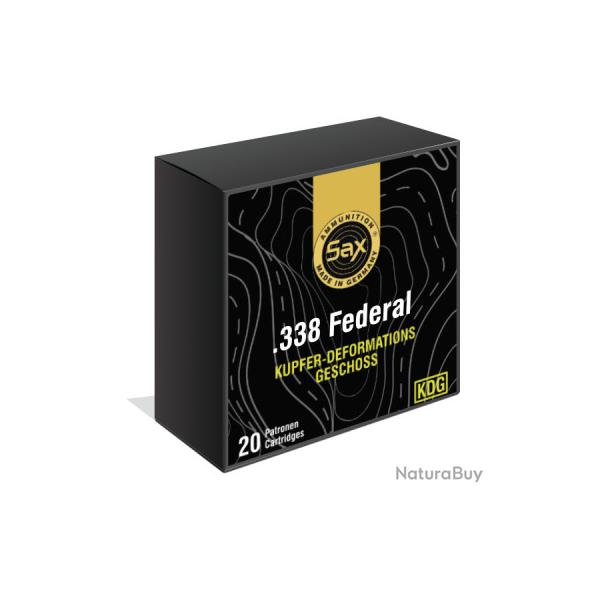 Munitions SAX calibre .338 Federal KDG-S 11,2g boite de 20 munitions