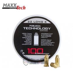 100 Cartouches &agrave; Blanc MAXXTECH Cal 22 Long K