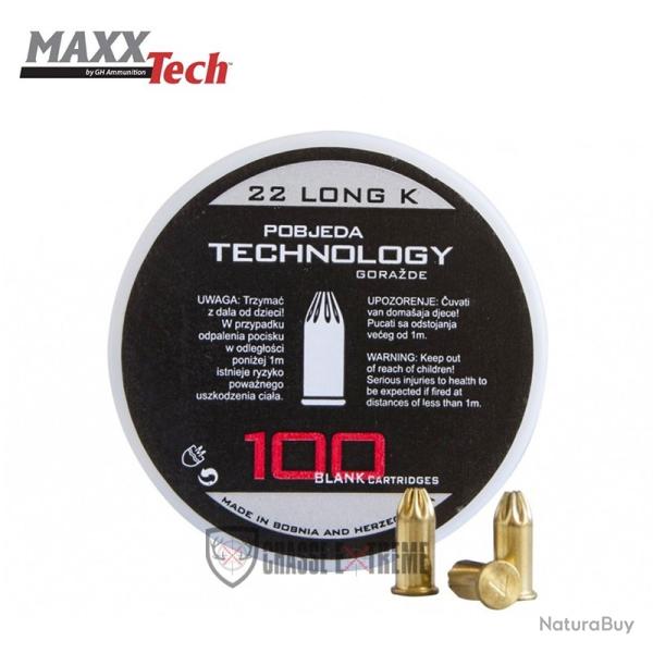 100 Cartouches � Blanc MAXXTECH Cal 22 Long K