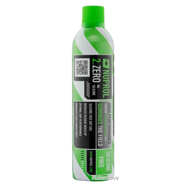 Gaz Airsoft Nuprol 2.Zero Silicone Free Green Gas - Bouteille de 650 ml