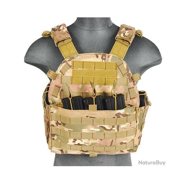 Veste Plate Carrier 1000D Noir Lancer Tactical