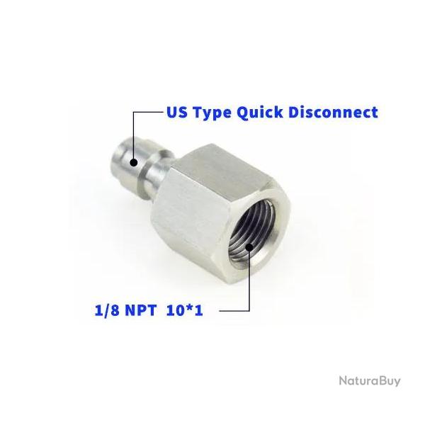 Adaptateur HPA / PCP 1/8 NPT avec Connecteur Type US - Redline