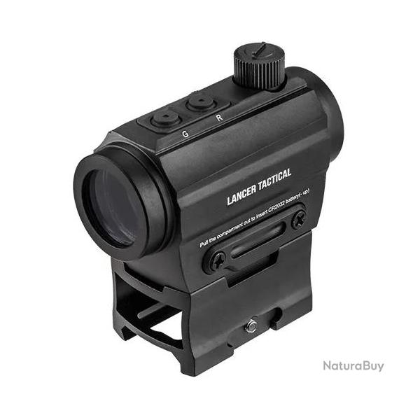 Micro Point Rouge et Vert Reflex avec Montage Haut RIS Noir - Lancer Tactical