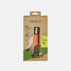 Opinel N&deg;12 Explore Tire-Tique Orange - Couteau Outdoor avec Sifflet