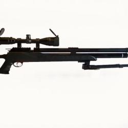 M25 PCP CARABINE + BIPIED SNOWPEAK Calibre 6,35 mm + Lunette 4-16 X 40AO Mildot illumin&eacute; 19,9 Joul.