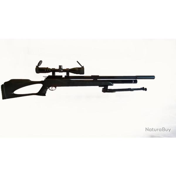 M25 PCP CARABINE + BIPIED SNOWPEAK Calibre 6,35 mm + Lunette 4-16 X 40AO Mildot illumin� 19,9 Joul.