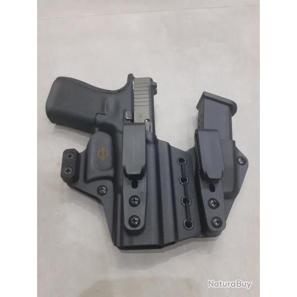 Holster IWB Kydex Black Trident Guardian - Glock 19 Gen 3/4/5 - Neuf